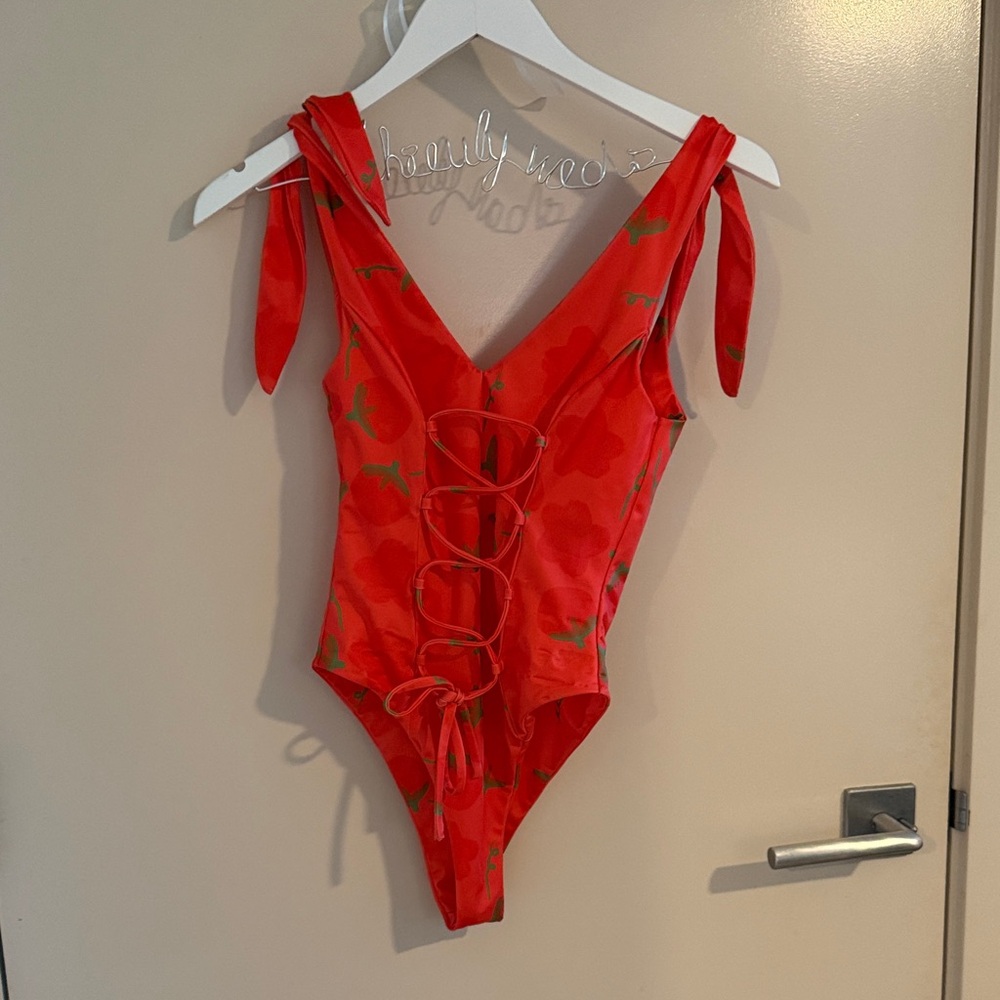 💜5 for $25 masako in May Red Floral One Piece Swimsuit